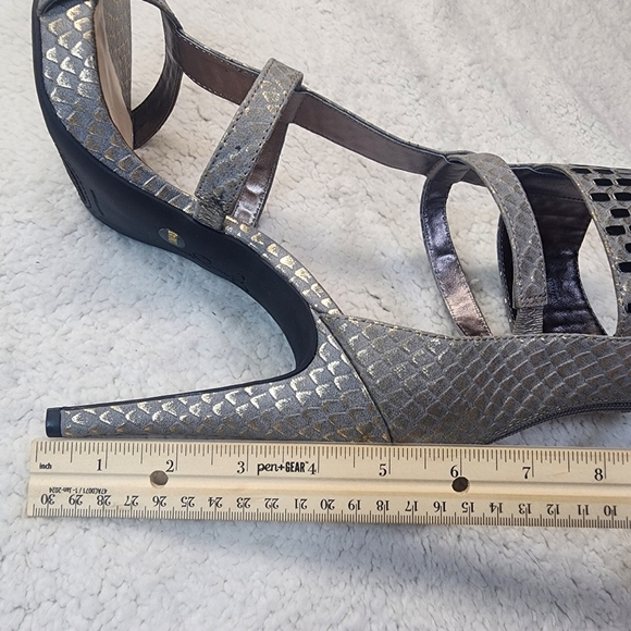 Jessica Simpson Celsus Ankle Cuff Strappy Dress Sandals, Gunmetal Size 10M - Picture 5 of 10